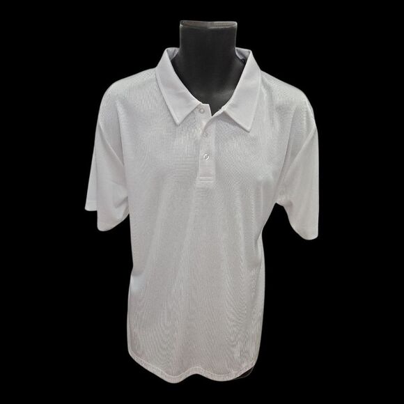 BAGAZIO MENS SOLID WHITE CASUAL 3 BUTTON SHORT SLEEVE PULLOVER POLO SHIRT BM1157 - Picture 2 of 9